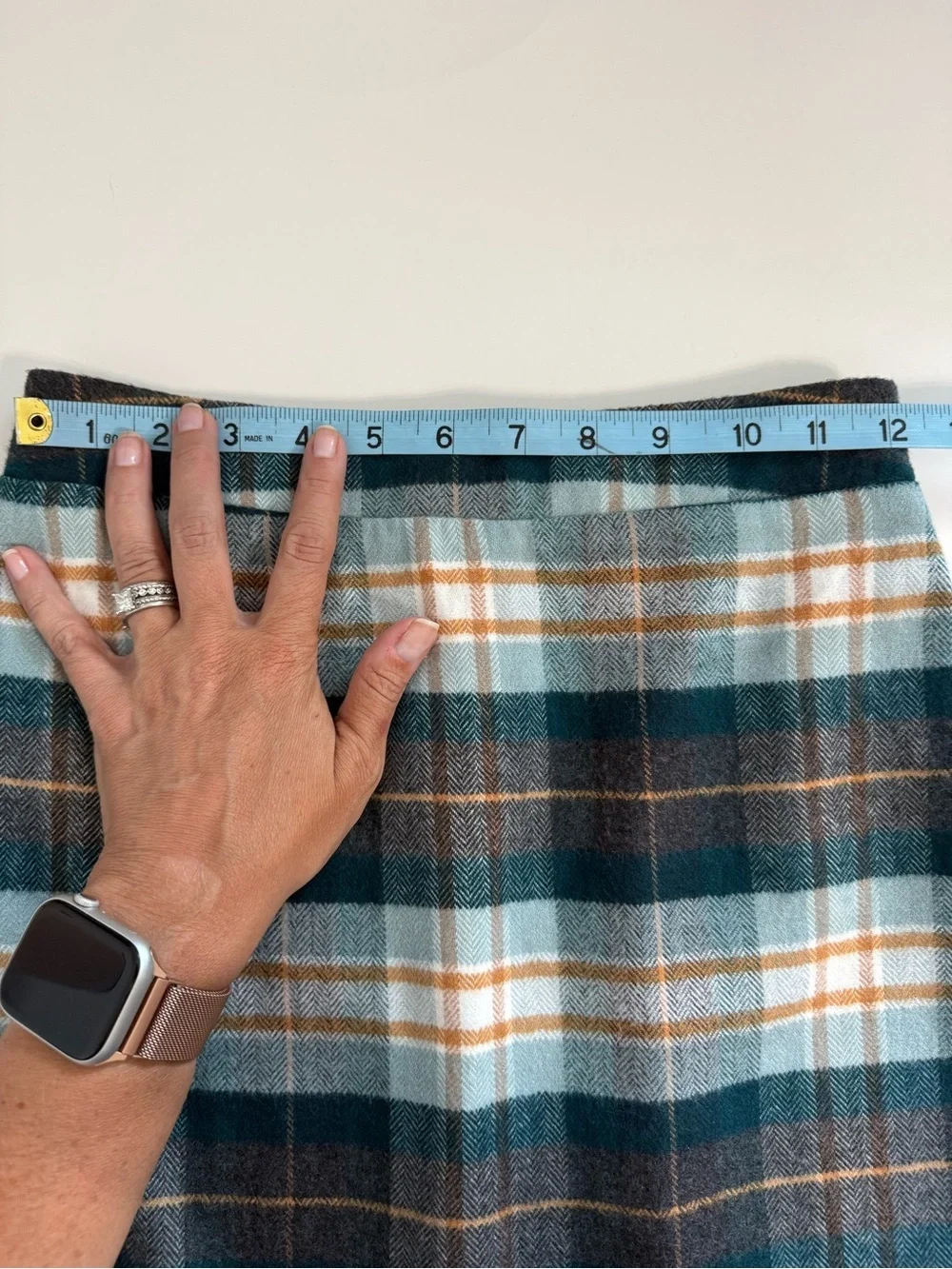 American Eagle Green Flannel Plaid Pull On Mini Skirt Academia Y2K Size XS
